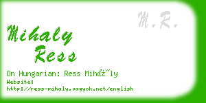 mihaly ress business card